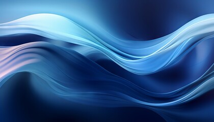 abstract blue background with flowing, smooth lines that shimmer and shine. Generative ai