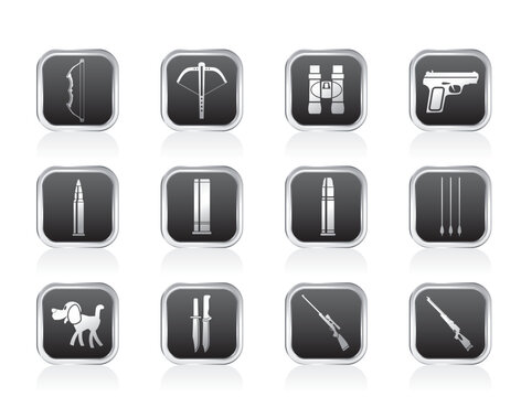 Hunting and arms Icons - Vector Icon Set