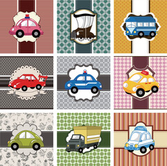 Naklejka premium cartoon car card