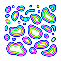 isolated  y2k organic rounds vector set 