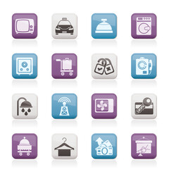 Hotel and motel room facilities icons - vector icon set