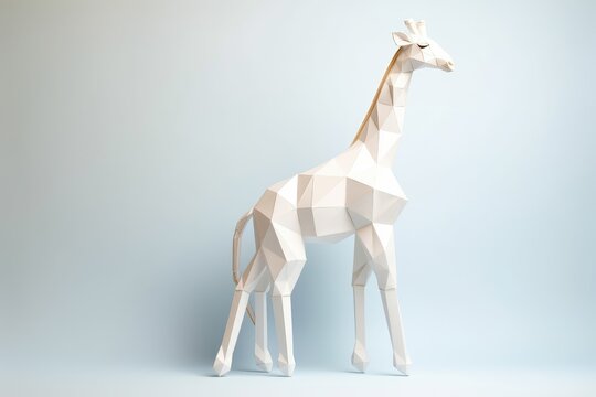 World animals day. Giraffe on blue background. Creative concept. Generative AI