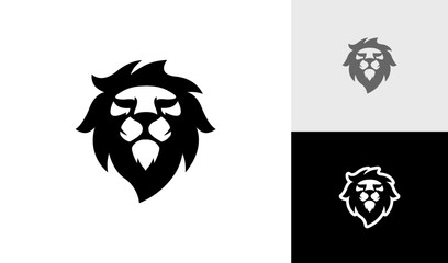 Simple lion head logo design