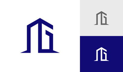 Letter NG building logo design