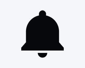 Bell Icon. Alarm Ring Alert Notification Reminder Doorbell Jingle Ding Dong Classic Sign Symbol Black Artwork Graphic Illustration Clipart EPS Vector