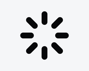 Brightness Icon. Sun Ray Light Sunshine Circle Shine Radiance Radiant Solar Burst Sign Symbol Black Artwork Graphic Illustration Clipart EPS Vector