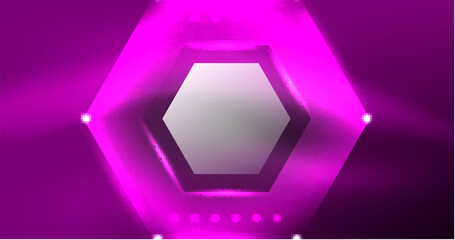 Neon hexagon background. Hi-tech design for wallpaper, banner, background, landing page, wall art, invitation, prints, posters