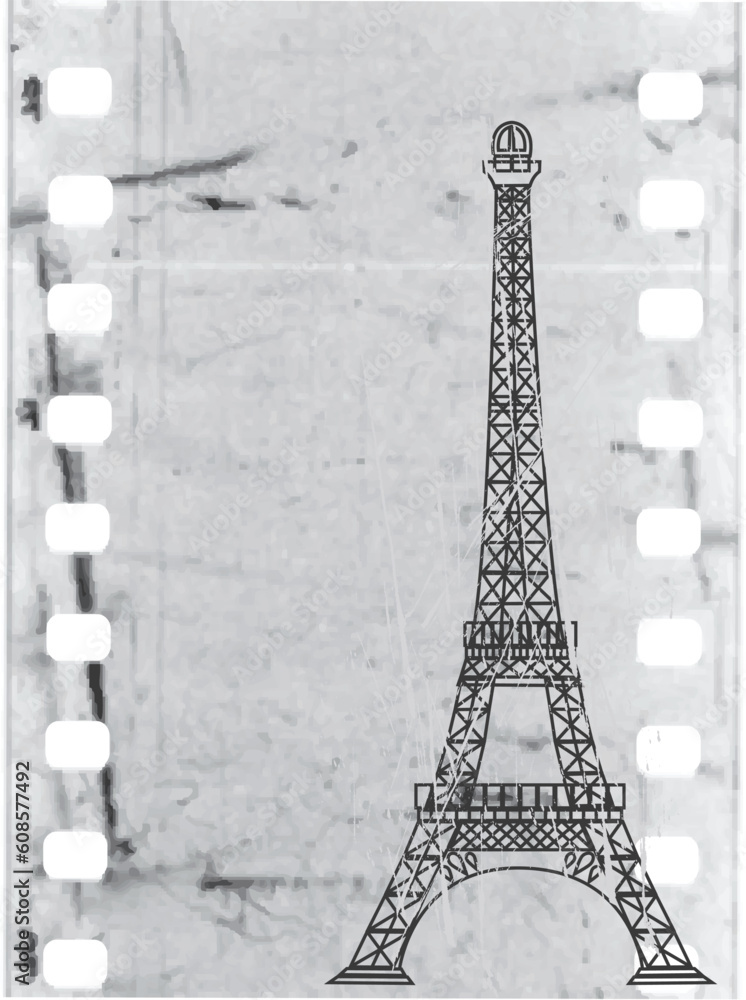 Poster the vector eiffel tower