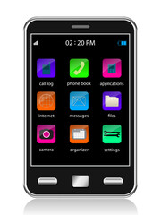 Touchscreen smartphone, vector
