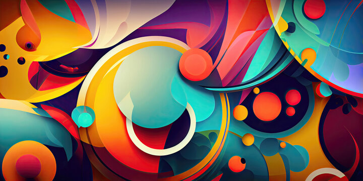 Colorful abstract geometric wallpaper background design (Generative AI)