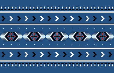 Geometric ethnic oriental seamless pattern traditional Design for background,carpet,wallpaper.clothing,wrapping,Batik fabric, embroidery style - Sadu, sadou, sadow or sado. - obrazy, fototapety, plakaty