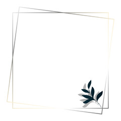 Square Luxury Floral Frame For Wedding Invitation
