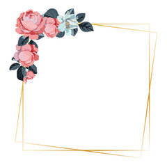 Red Flower Irregular Frame