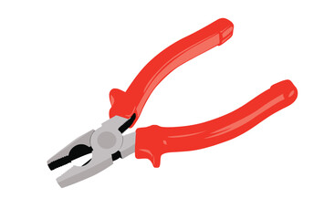 pliers on white background, vector illustration