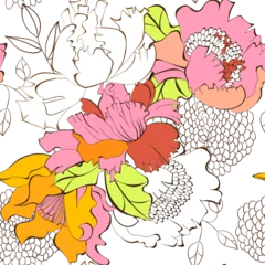 Fototapete Rund Colorful floral seamless background © Designpics