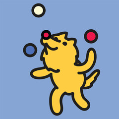 Cute Pomeranian Dog Vector Jugler Illustration
