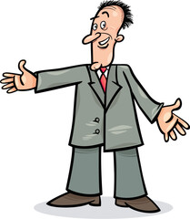 Obraz premium cartoon illustration of funny man in suit