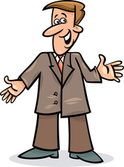 cartoon illustration of funny man in suit