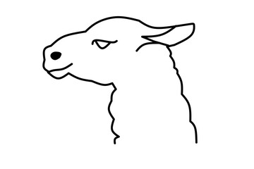 Sheep line drawing on white isolated background. Vector illustration.