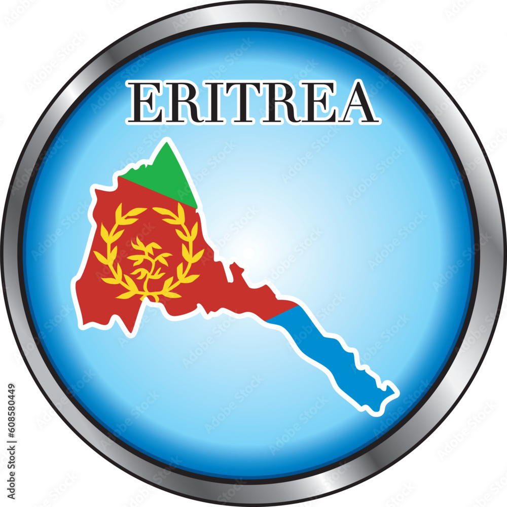 Poster vector illustration for the country of eritrea round button.