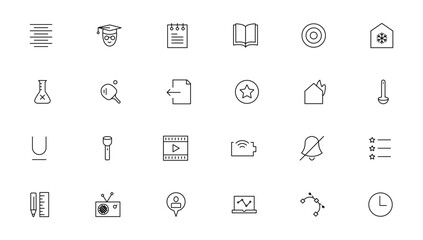 thin line icons set. Thin line simple outline icons, Pixel Perfect icons