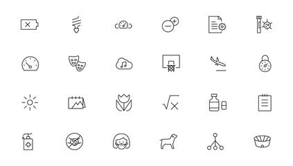 thin line icons set. Thin line simple outline icons, Pixel Perfect icons