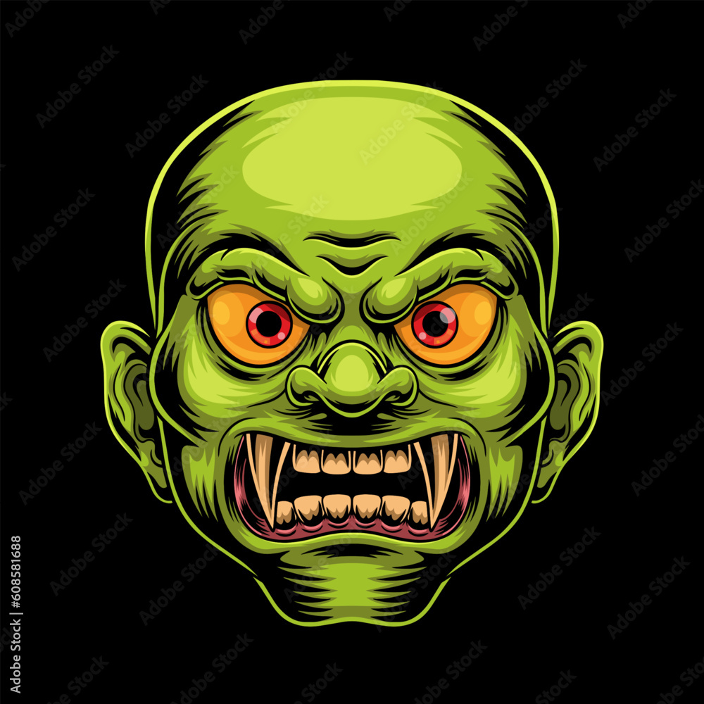 Wall mural halloween character zombie head