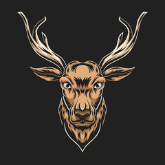 deer vintage mascot design illustration