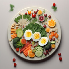Fototapeta na wymiar Fresh and Nutritious Vector Illustration of Simple Healthy Food Generative Ai