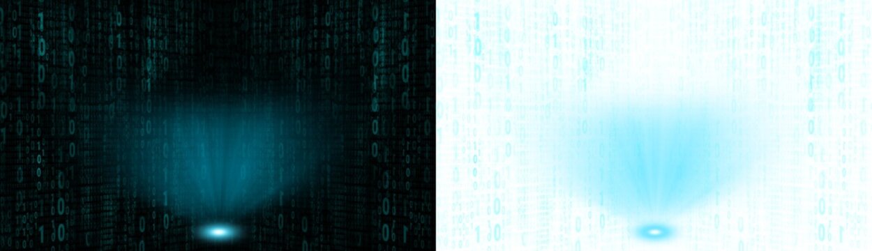 holographic hud circle with matrix digital bit transparent background