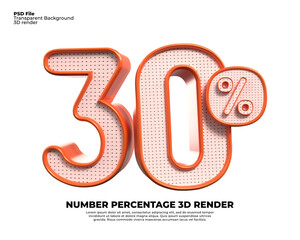 3d number  30% percentage orange sale transparent , PNG, sale discount