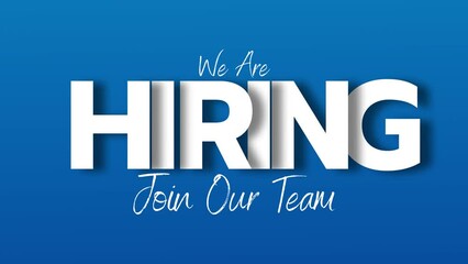 we are hiring job vacancy apply now or join our team text animation, and motion graphics for hiring team