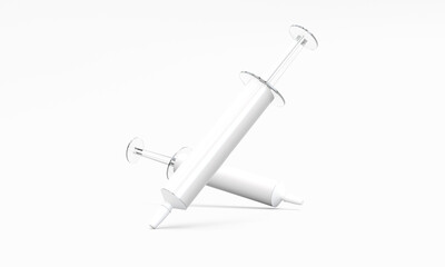 Two White Syrige Mockup