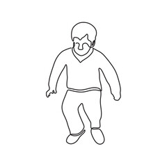 simple drawing on line art of children vector