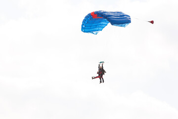 Skydiving. Tandem jump. An amazing adventure into the sky.