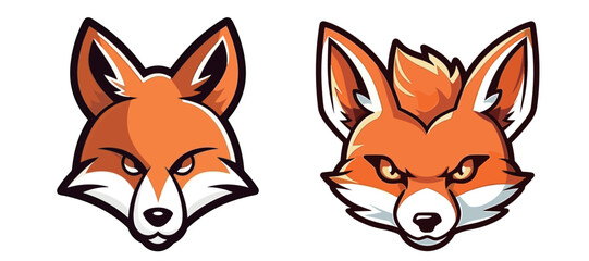 Cute orange fox head image portfolio vector illustration 
