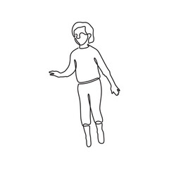 simple drawing on line art of children vector