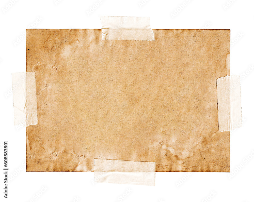 Poster old paper texture with tape isolated