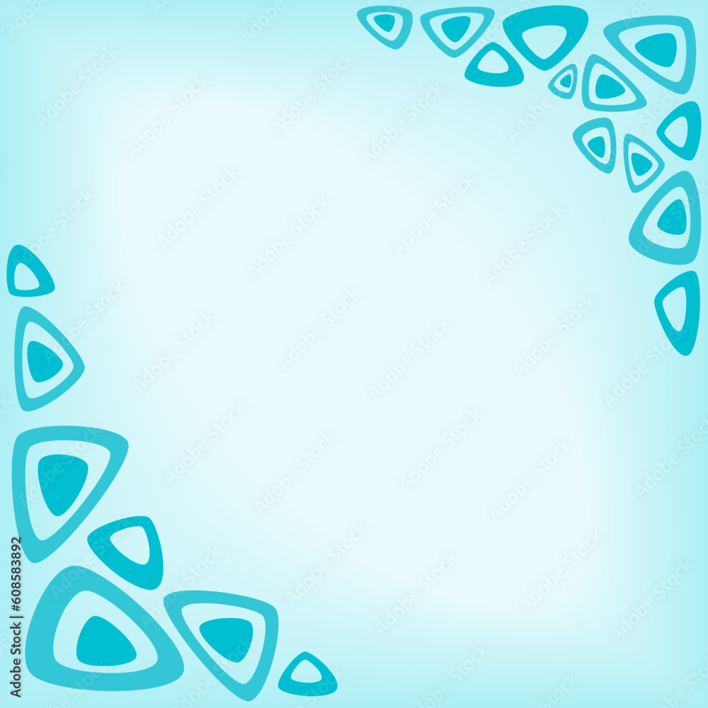 Poster abstract turquoise background as a frame of triangles