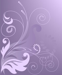 abstract gradient purple background with floral elements