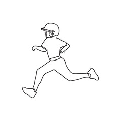 simple drawing on line art of children vector