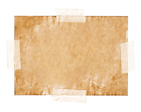 Old paper texture with tape isolated