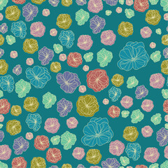 Vector seamless vintage floral botany pattern