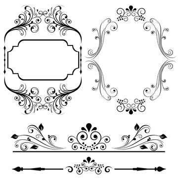 Border and frame designs for cards or invitations