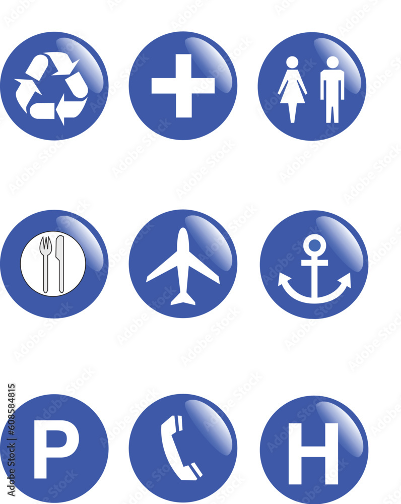 Poster set of information buttons - vector