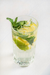 summer lemonade on the wooden background