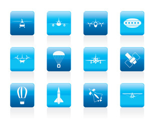 Fototapeta premium different types of Aircraft Illustrations and icons - Vector icon set 2