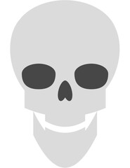 skeleton Skull Bone head horror death symbol no color icon