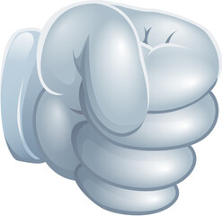 Illustration of a cartoon fist in a white glove