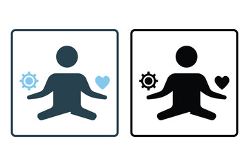 Stress Management icon. icon related to yoga, meditation, relaxation. Solid icon style design. Simple vector design editable. EPS 10 and SVG files